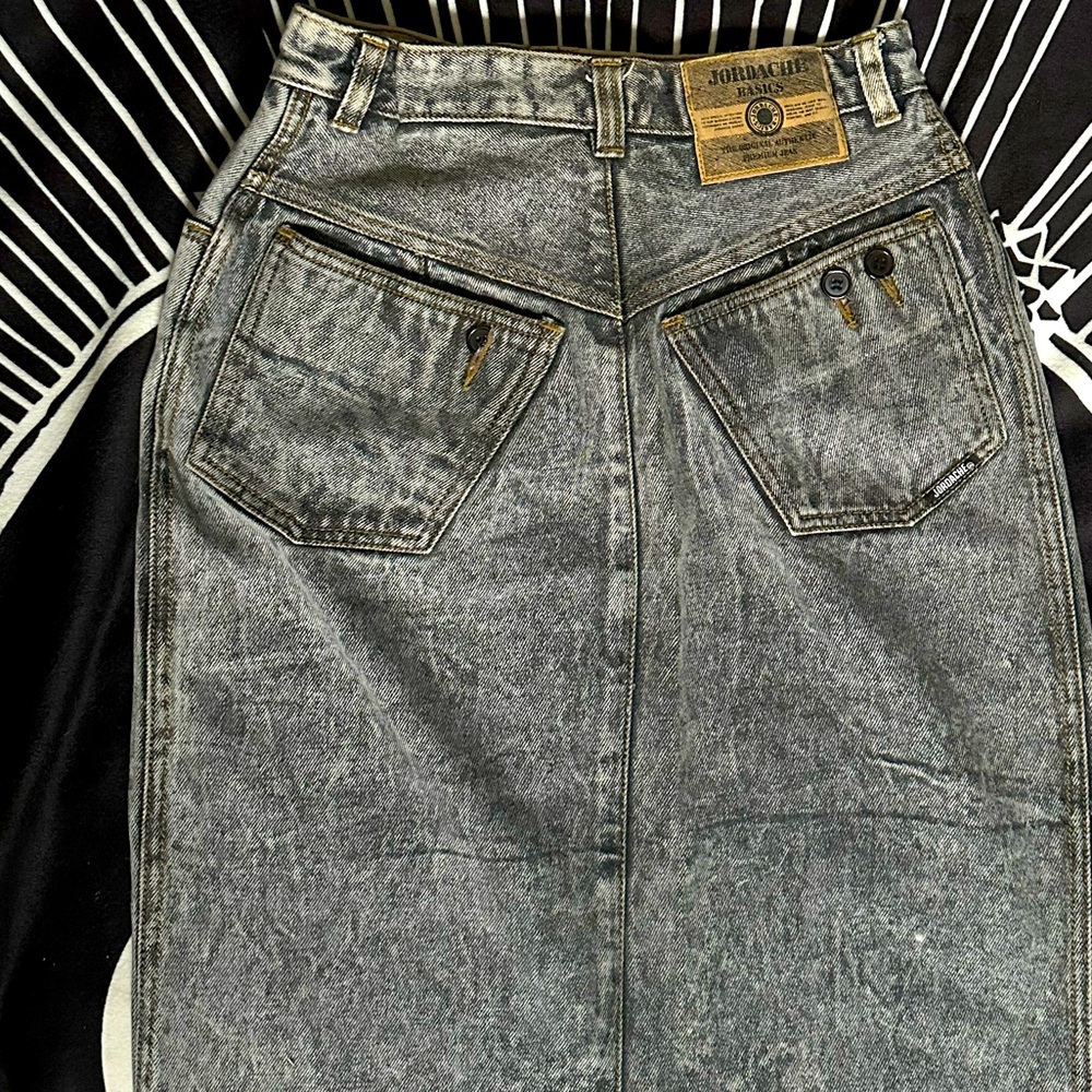 Vintage Jordache high waist pencil acid wash pencil skirt